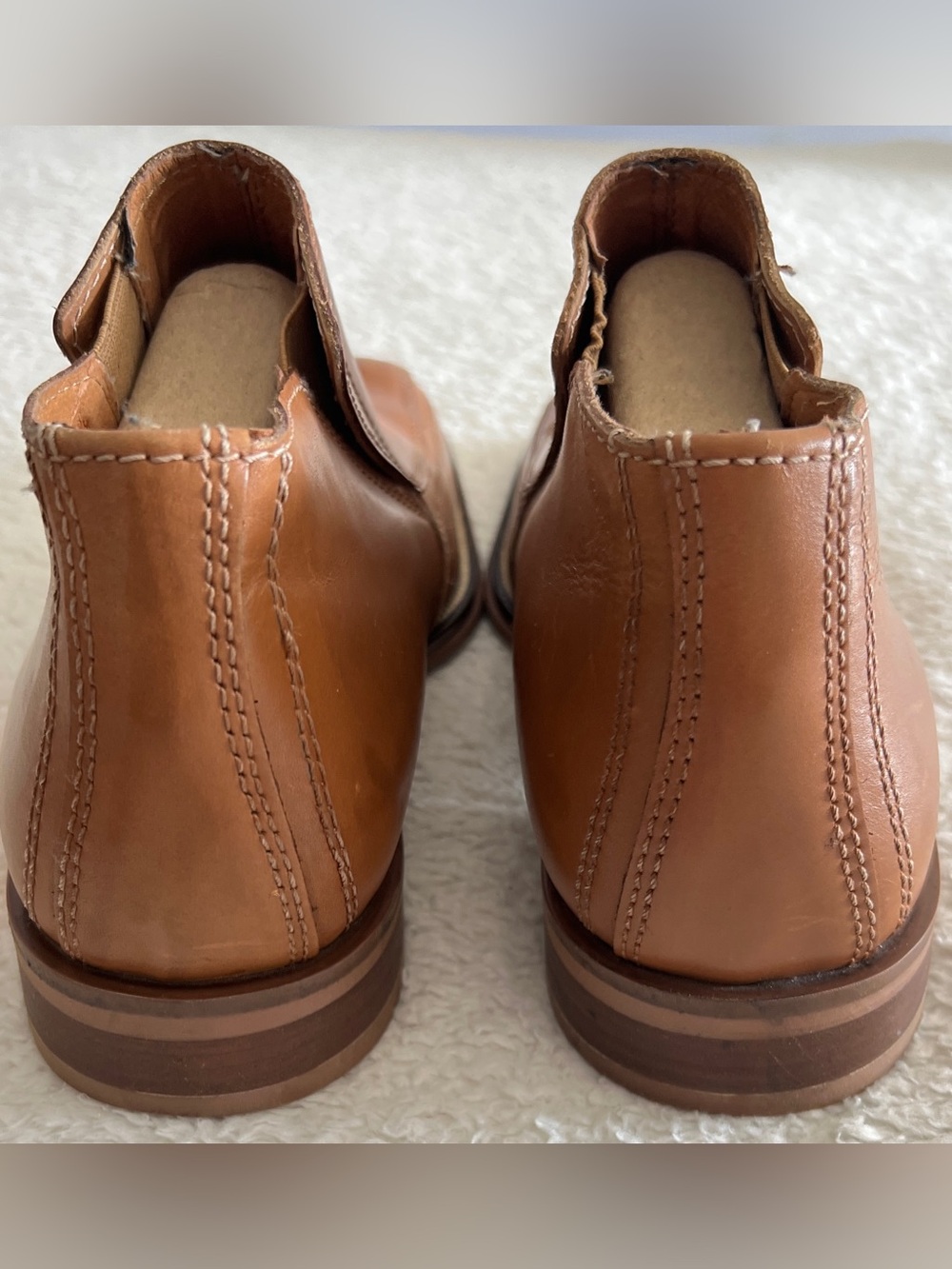 Aldo dress men’s camel-tan color slip-on square toe ankle boots size 10/43 - Picture 3 of 8